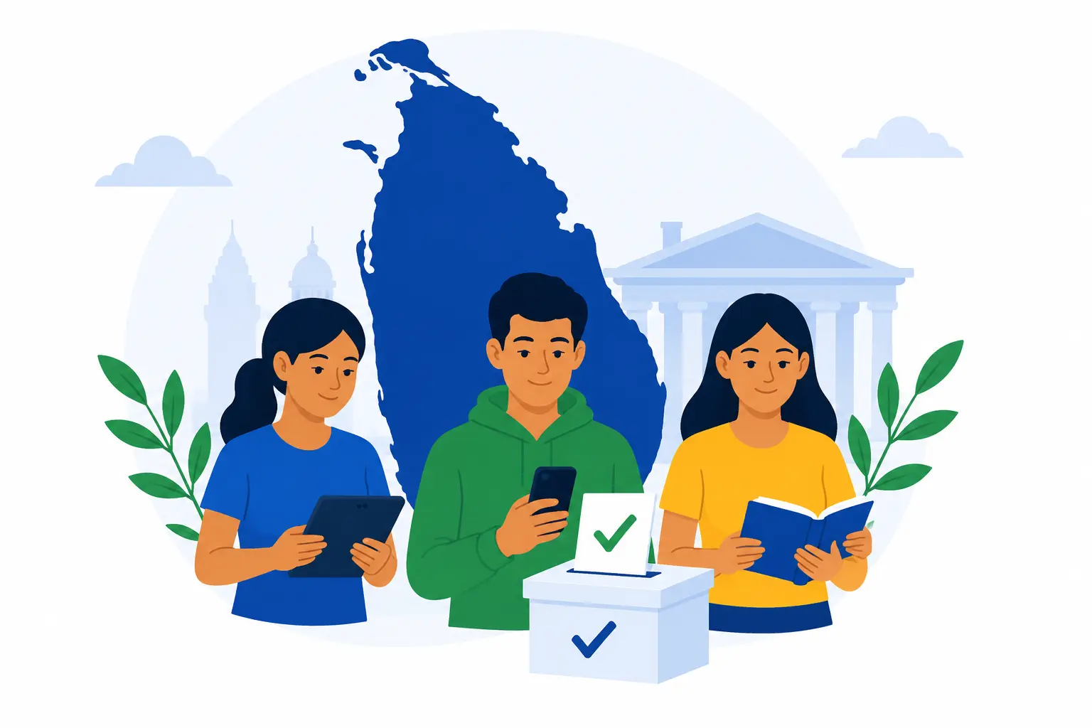 Students learning about voting